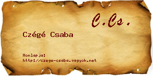 Czégé Csaba névjegykártya