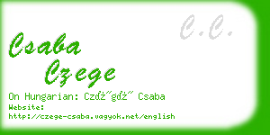 csaba czege business card